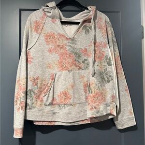 Maurices Gray Floral Hoodie